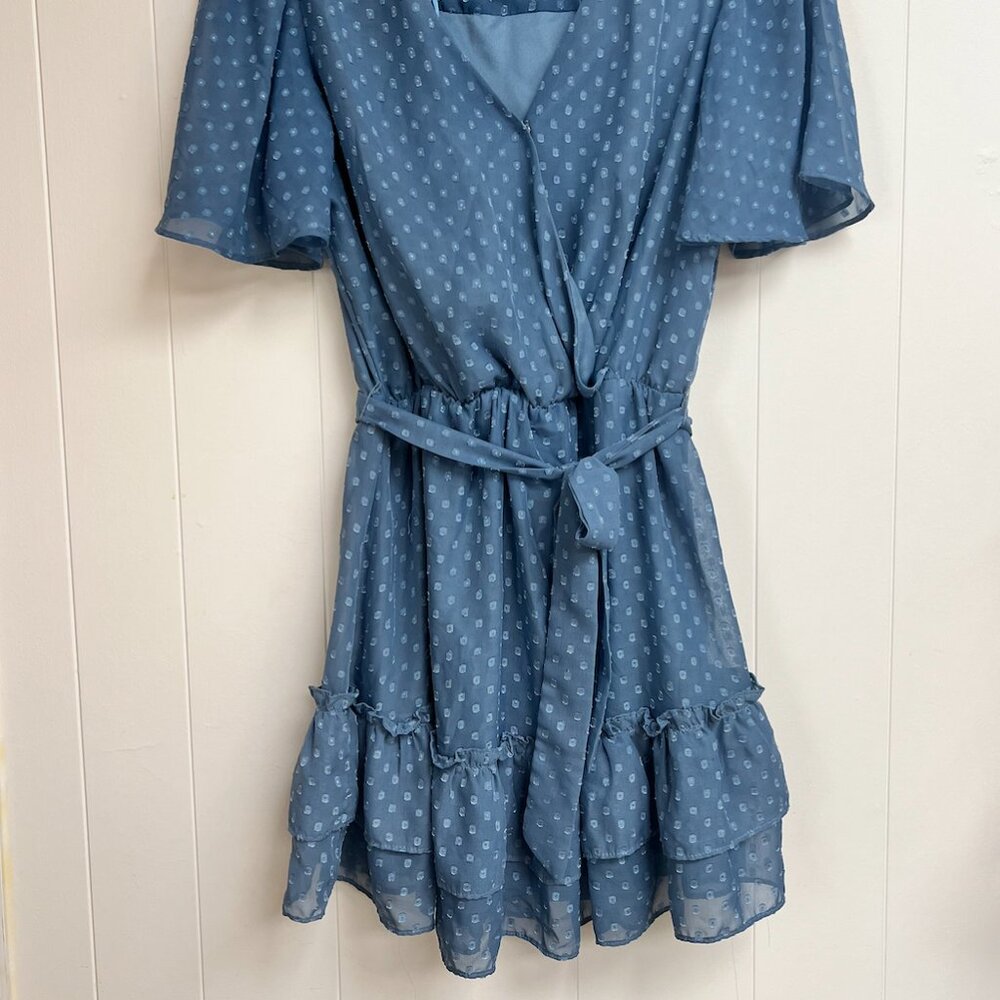 B. Smart Dusty Blue Dotted Dress Size 7